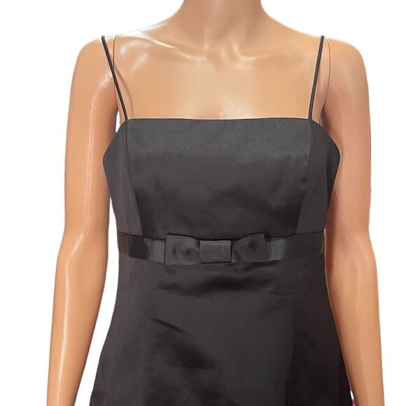 David’s Bridal Black Empire Waist With Bow Cocktail Dress Size 6 - Picture 6 of 14